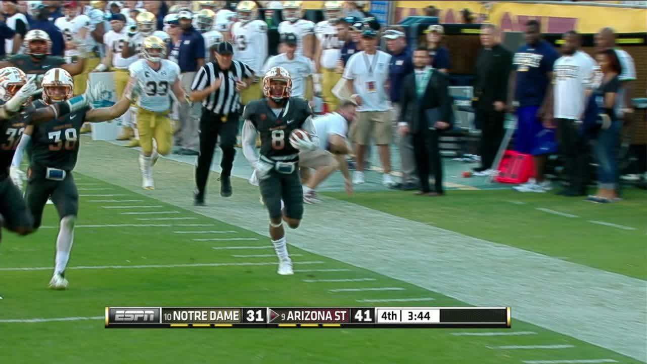 ASU DB Intercepts Tipped Pass, Returns For 58-yd TD