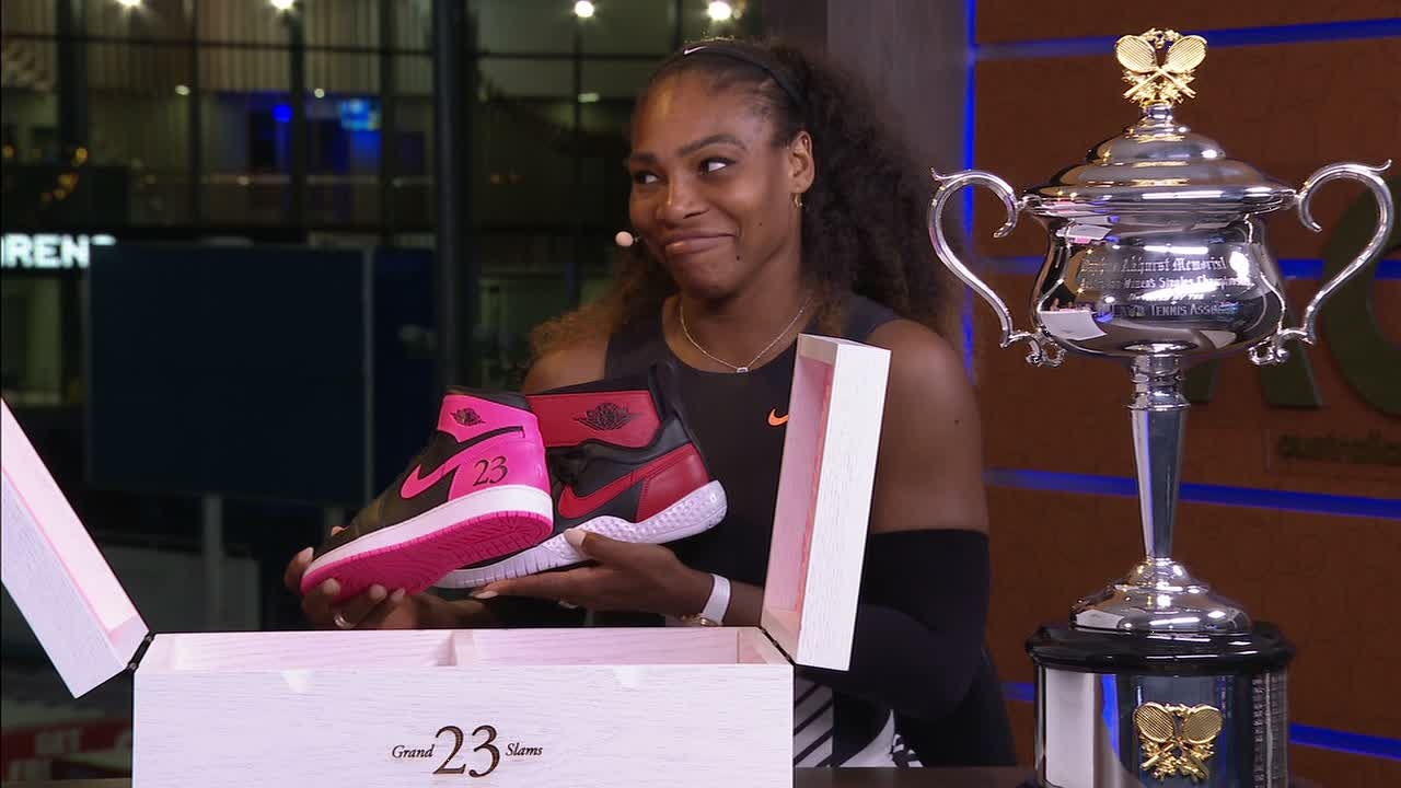 Serena Williams gets a gift from Michael Jordan