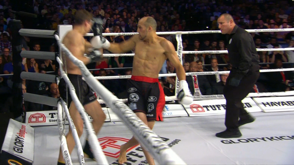 Vicious spinning back fist leads to TKO