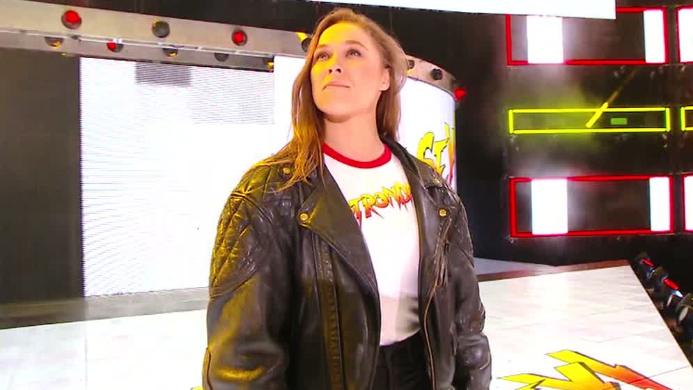 Rousey arrives at the Royal Rumble