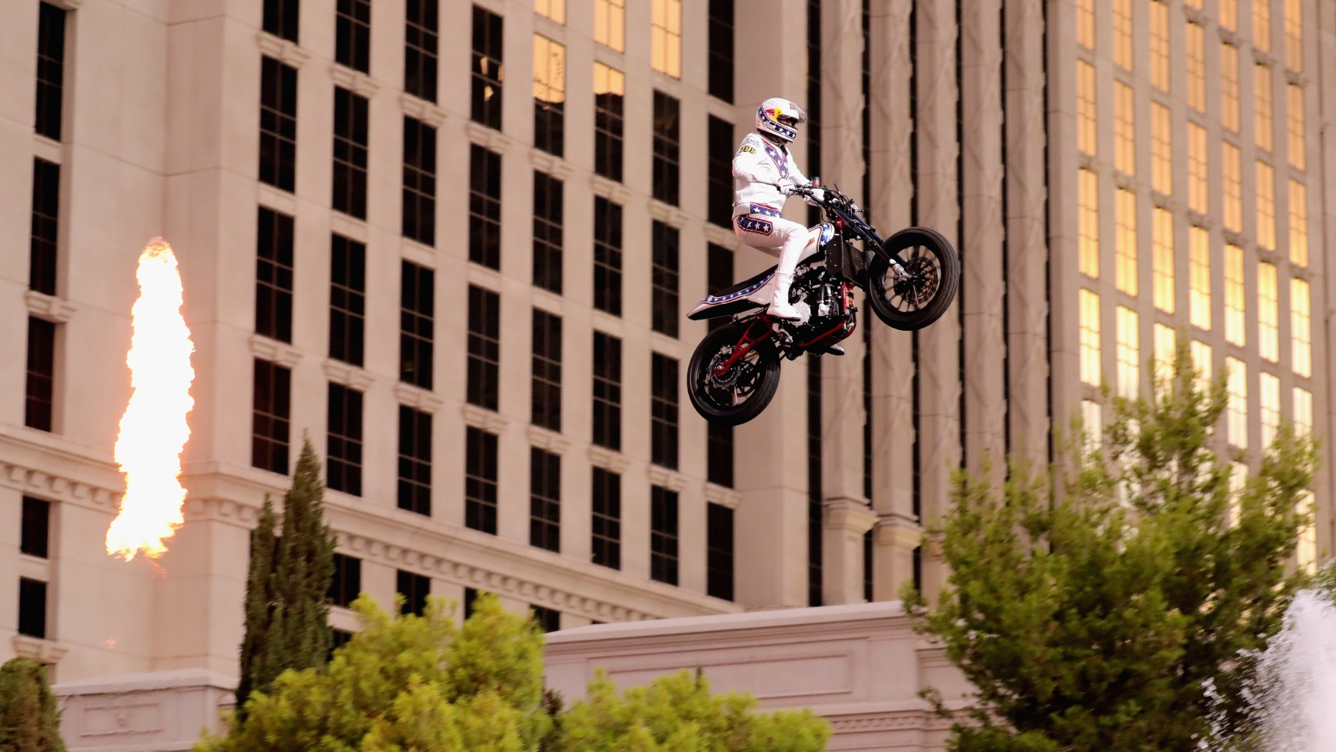 Pastrana successfully lands 3 of Knievel's iconic jumps