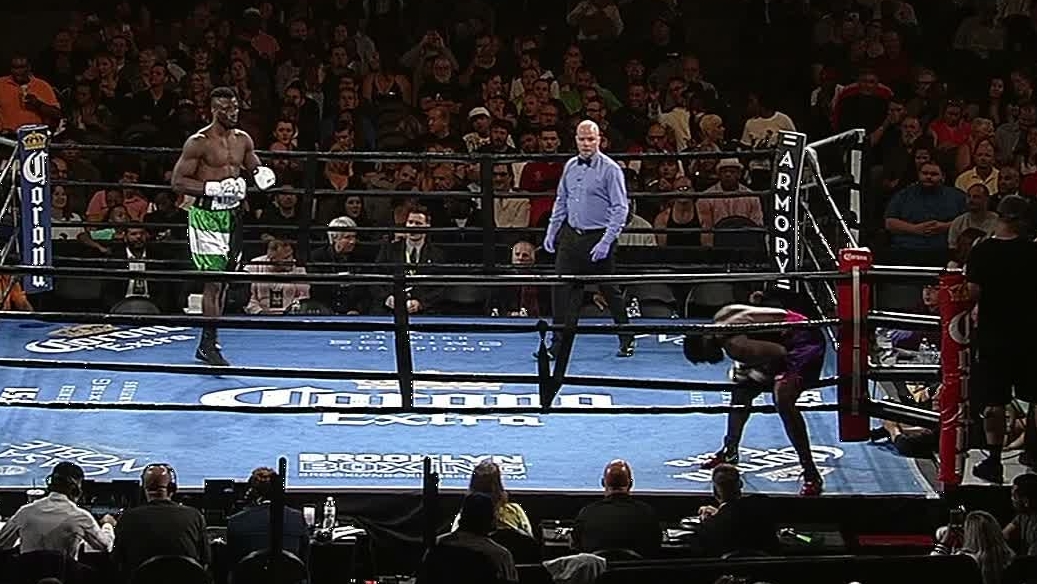 Boxer forfeits by walking out of ring