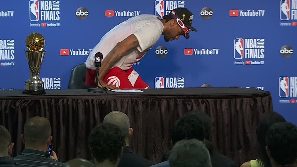 Kawhi leaves behind Finals MVP trophy