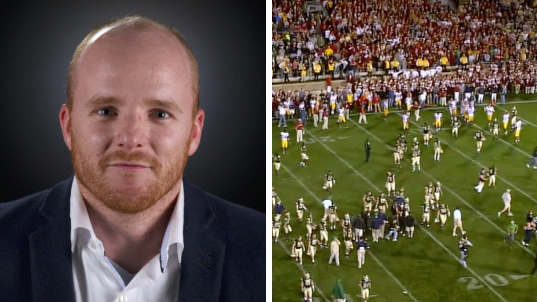 Notre Dame fan rushes the field before the game is over & Notre Dame loses