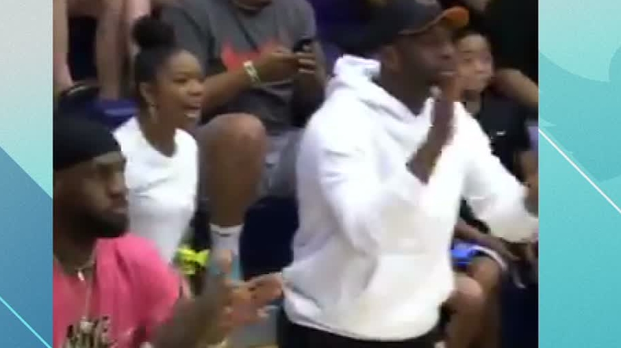 Wade, LeBron and Union hyped after a Zaire dunk