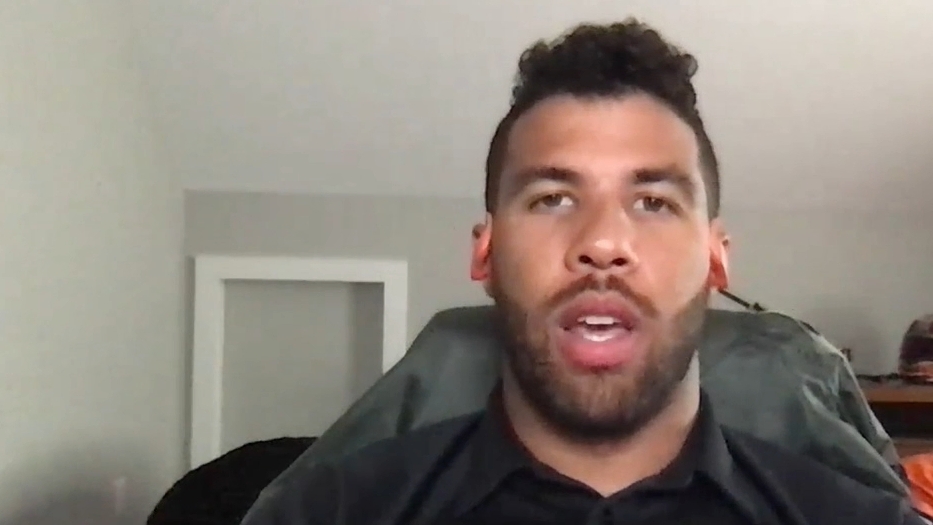 Bubba Wallace reacts to President Trump demanding an apology