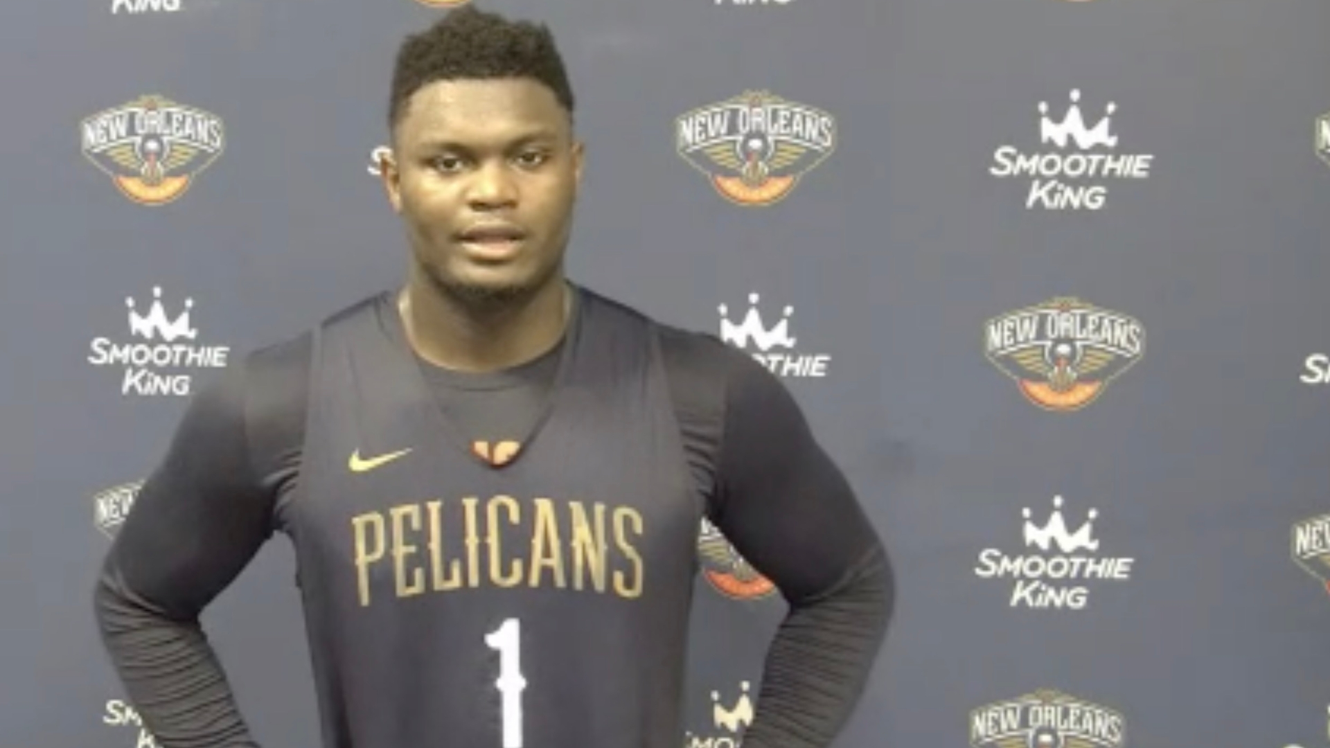 Zion took his training back to basics while social distancing