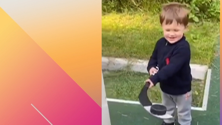 Ovi's son shows off his puck-flipping skills