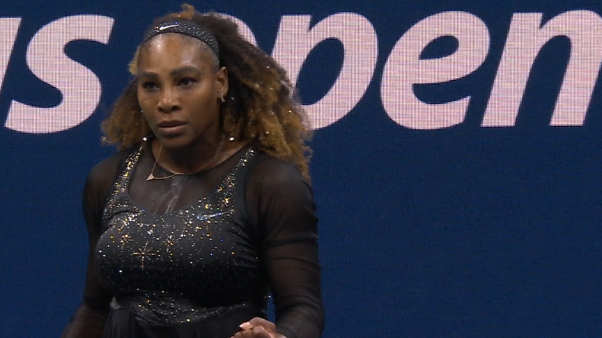 Serena's ace to claim the first set has Arthur Ashe Stadium buzzing