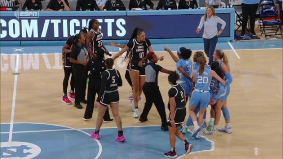 Scuffle breaks out in South Carolina-North Carolina showdown - ESPN Video