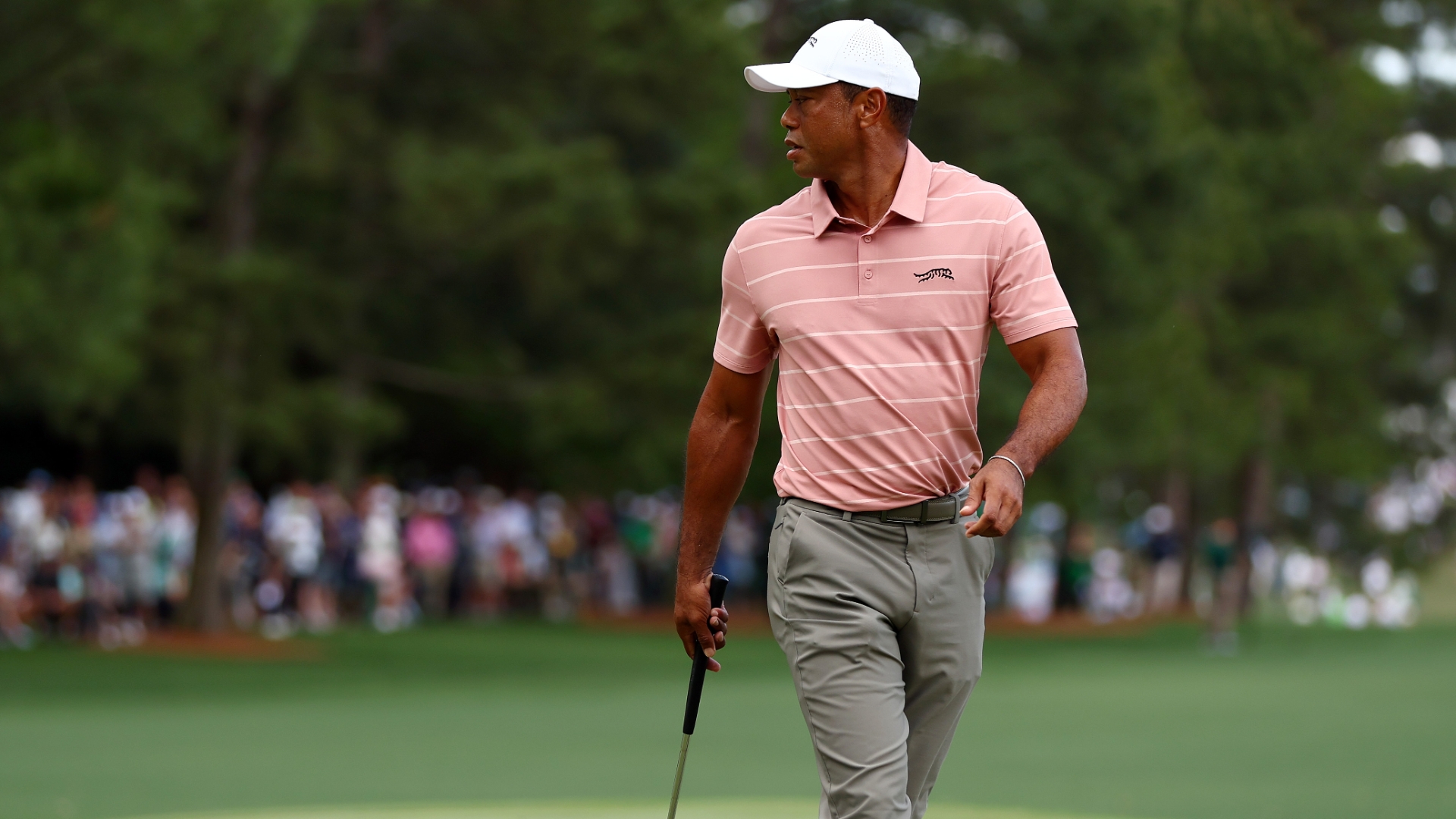 Tiger birdies first hole at the 2024 Masters