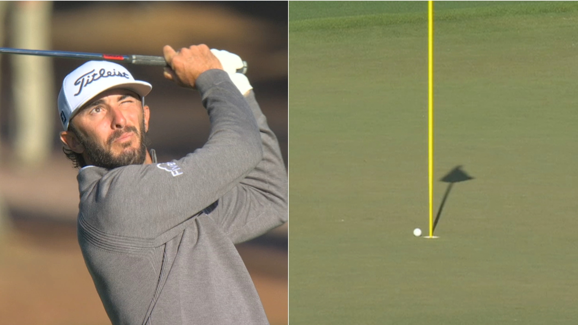 Max Homa nearly holes out for eagle