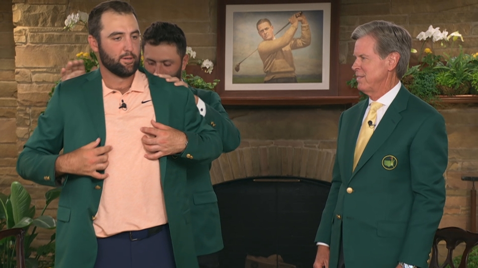 Scottie Scheffler receives second green jacket after Masters win