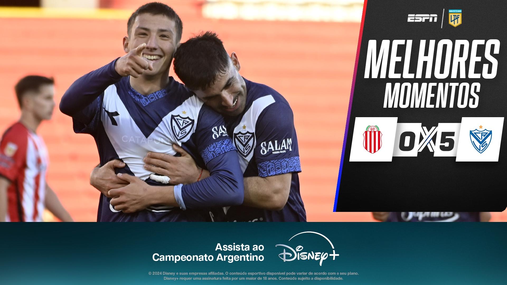 Barracas Central 0 x 5 Velez no Campeonato Argentino: veja os melhores momentos