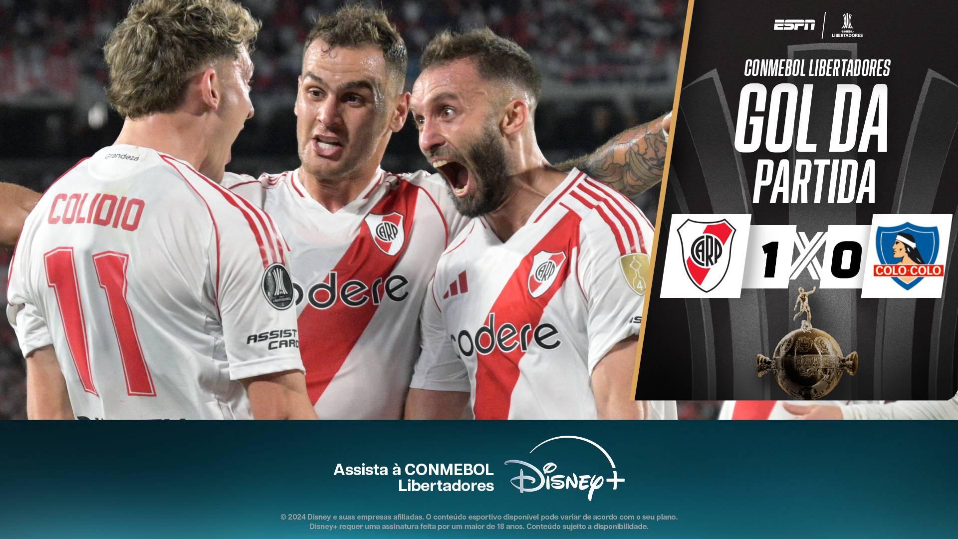 Festa no Monumental! O gol do River Plate que garantiu vitória sobre o Colo-Colo e vaga nas semis da Libertadores