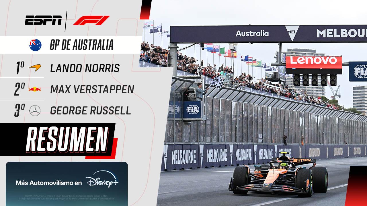 Lando Norris aguantó todo y se llevó el GP de Australia