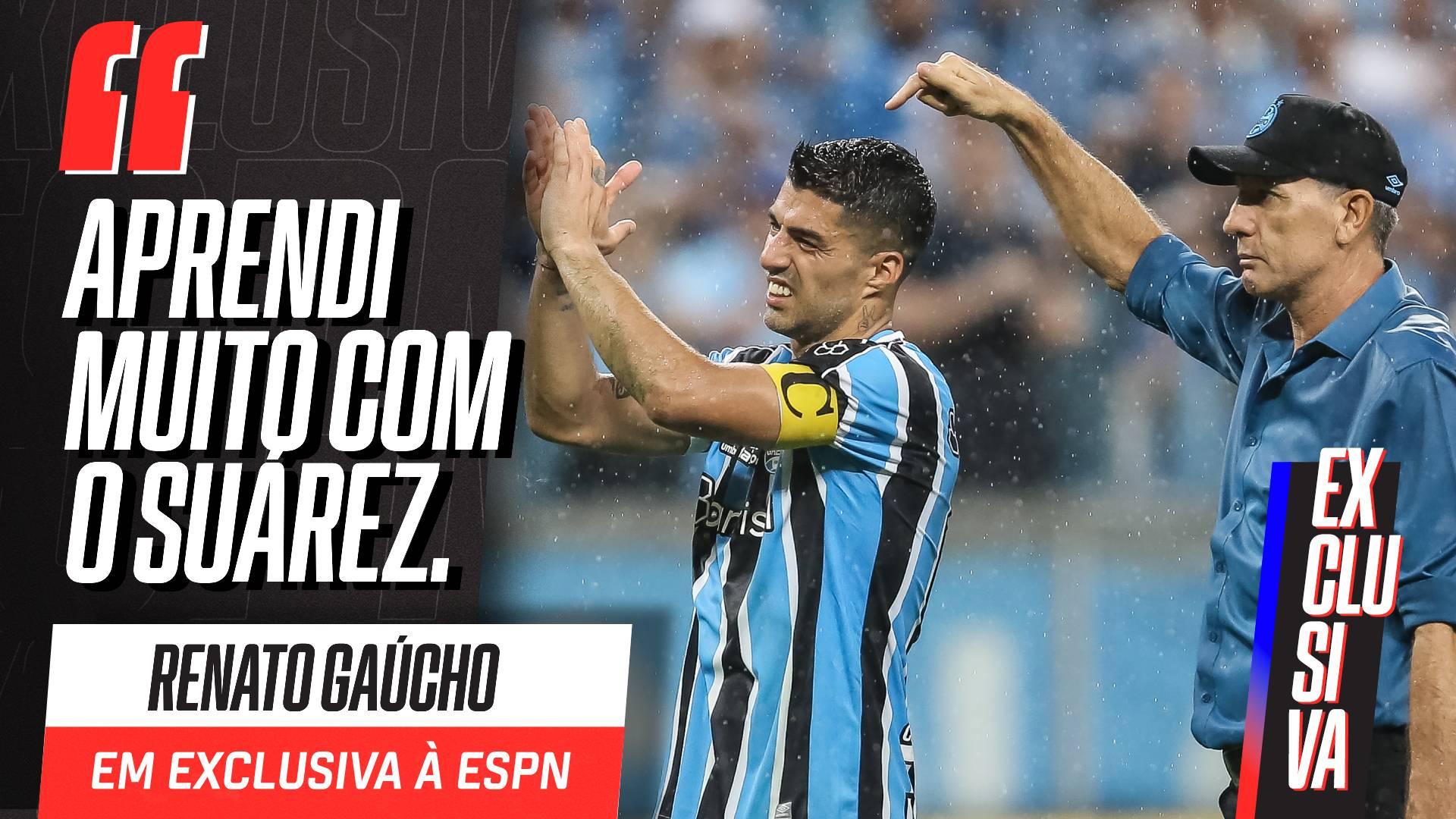 Escolinha? Renato Gaúcho brinca sobre qualidade de Suárez no futevôlei, mas exalta atacante uruguaio: 'Admiro isso nele'