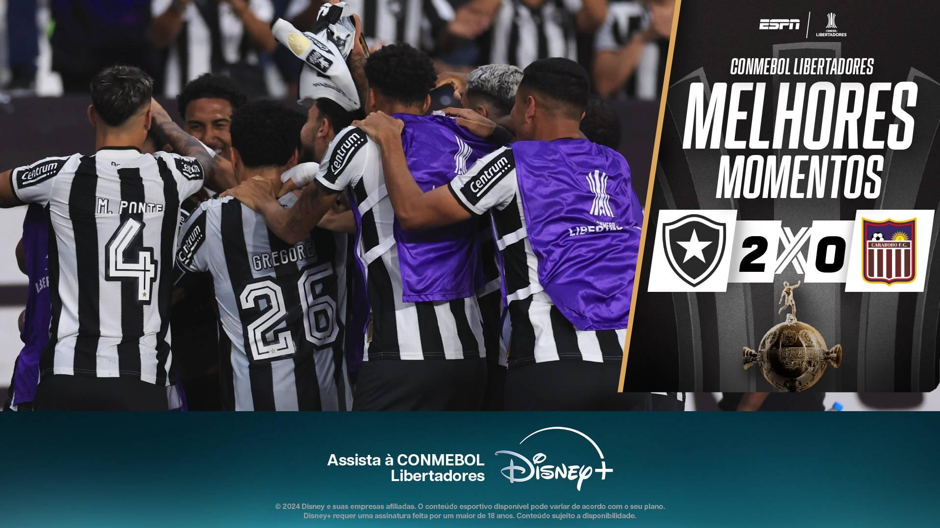 Botafogo bate o Carabobo e vence a primeira na Libertadores; VEJA melhores momentos