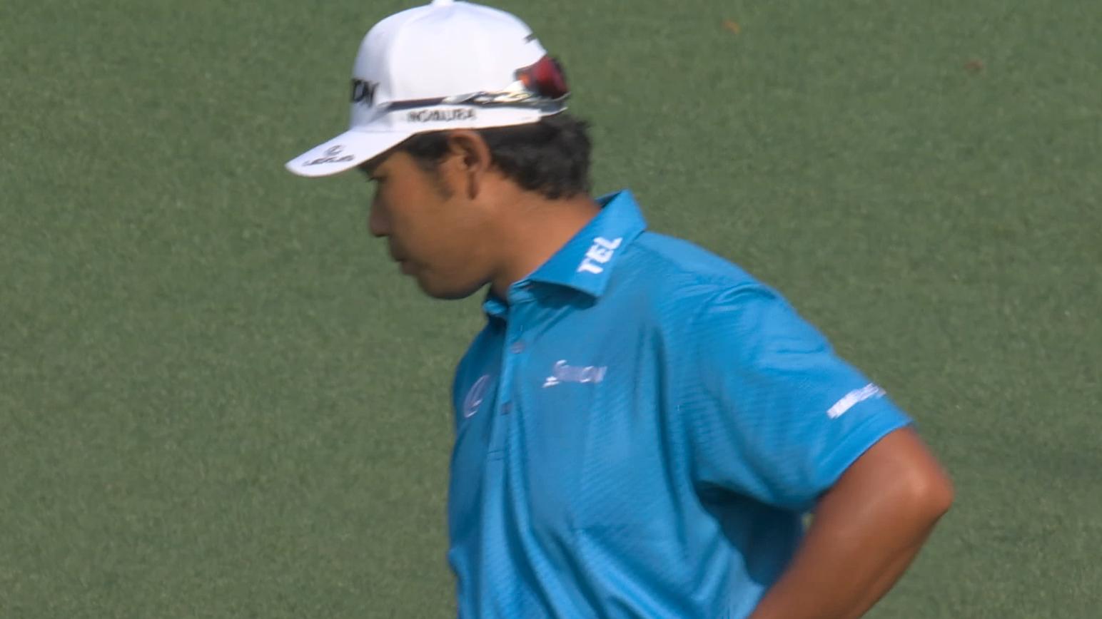 Matsuyama has tough luck as ball bounces off flag stick and into water