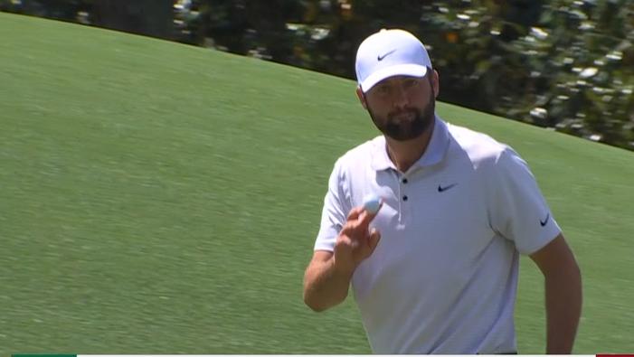 Scottie Scheffler grabs his third birdie of the day