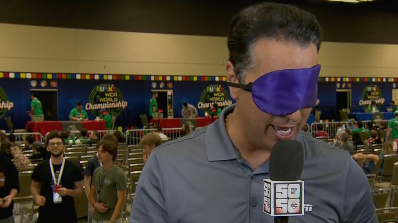 Kevin Neghandi does a highlight read ... blindfolded?