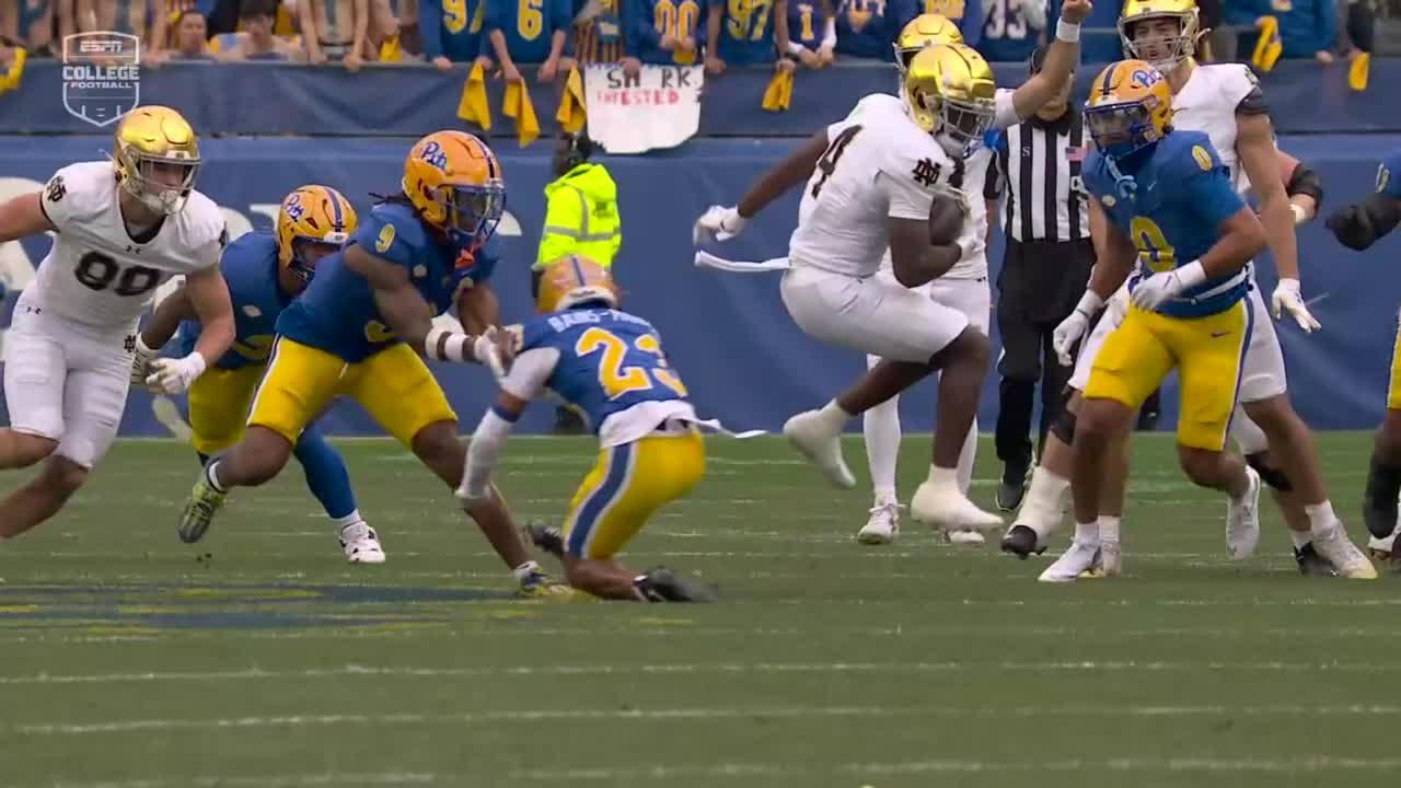 Jeremiyah Love hits a nasty spin on his way to a 56-yard TD - ESPN