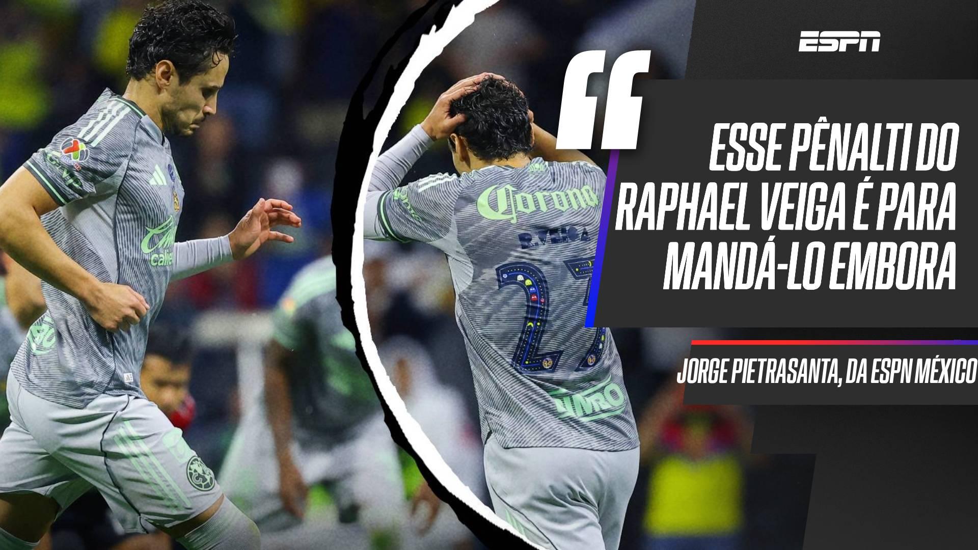 Veiga perde pênalti pelo América e comentarista da ESPN México detona o brasileiro: 'É para mandá-lo embora!'