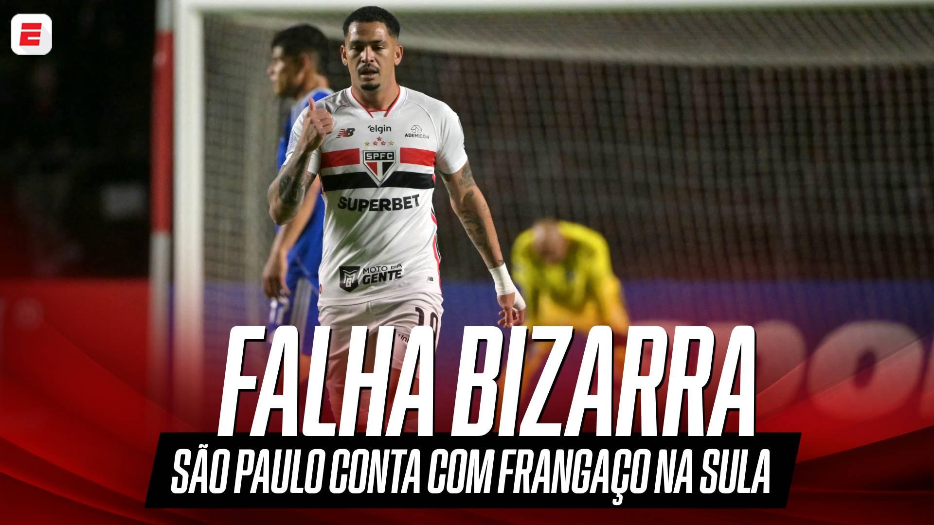 Que lambança! O 'frangaço' que originou gol de Luciano para o São Paulo na Sul-Americana; VEJA
