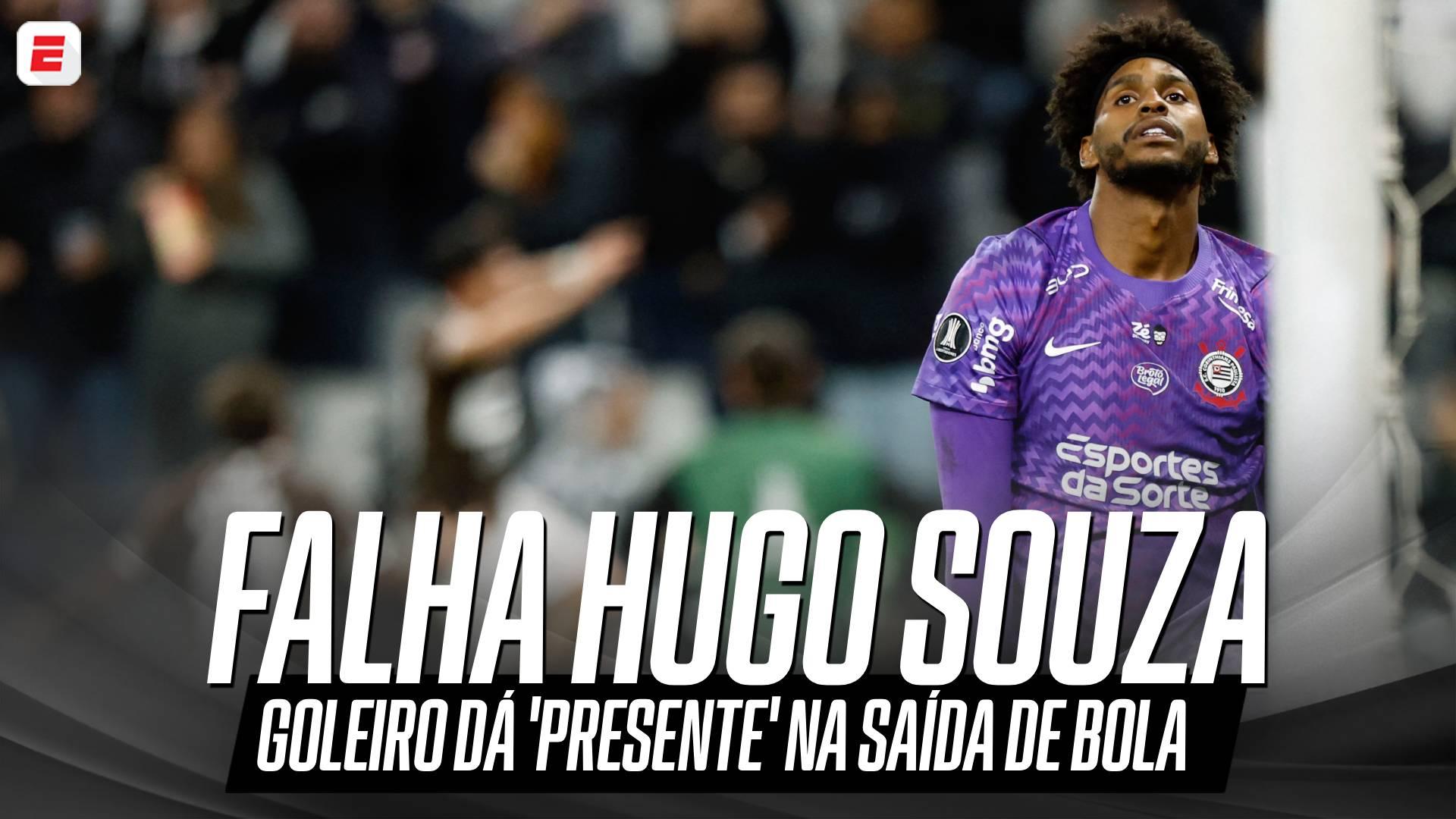 Falha de Hugo Souza! Goleiro do Corinthians dá 'presente' para rival e leva gol de cobertura na Libertadores; VEJA