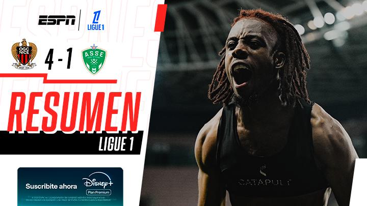 ¡Niza goleó al Saint-Étienne en la promoción y permanecerá en la Ligue 1!