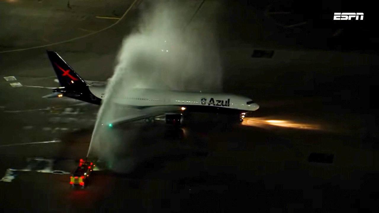 Brazil's plane gets 'blessed' before World Cup trip