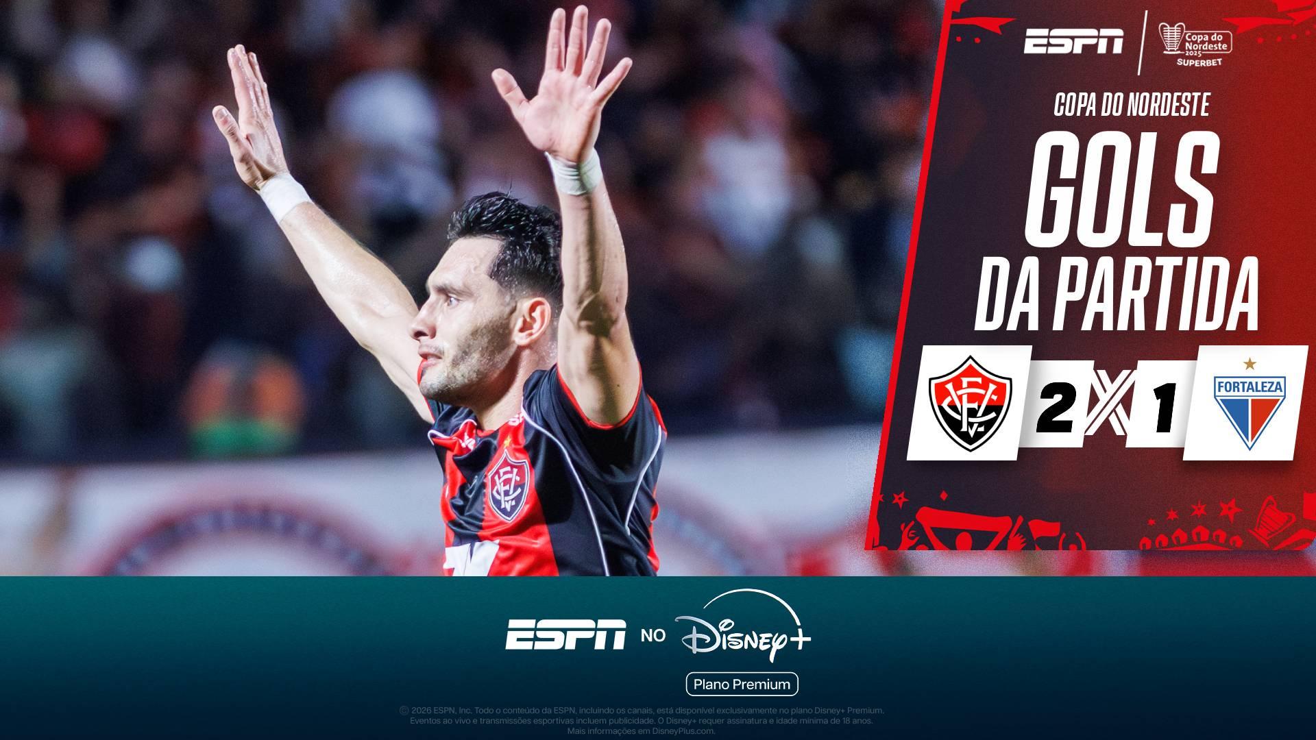 VEJA os gols do título do Vitória sobre o Fortaleza na final da Copa do Nordeste