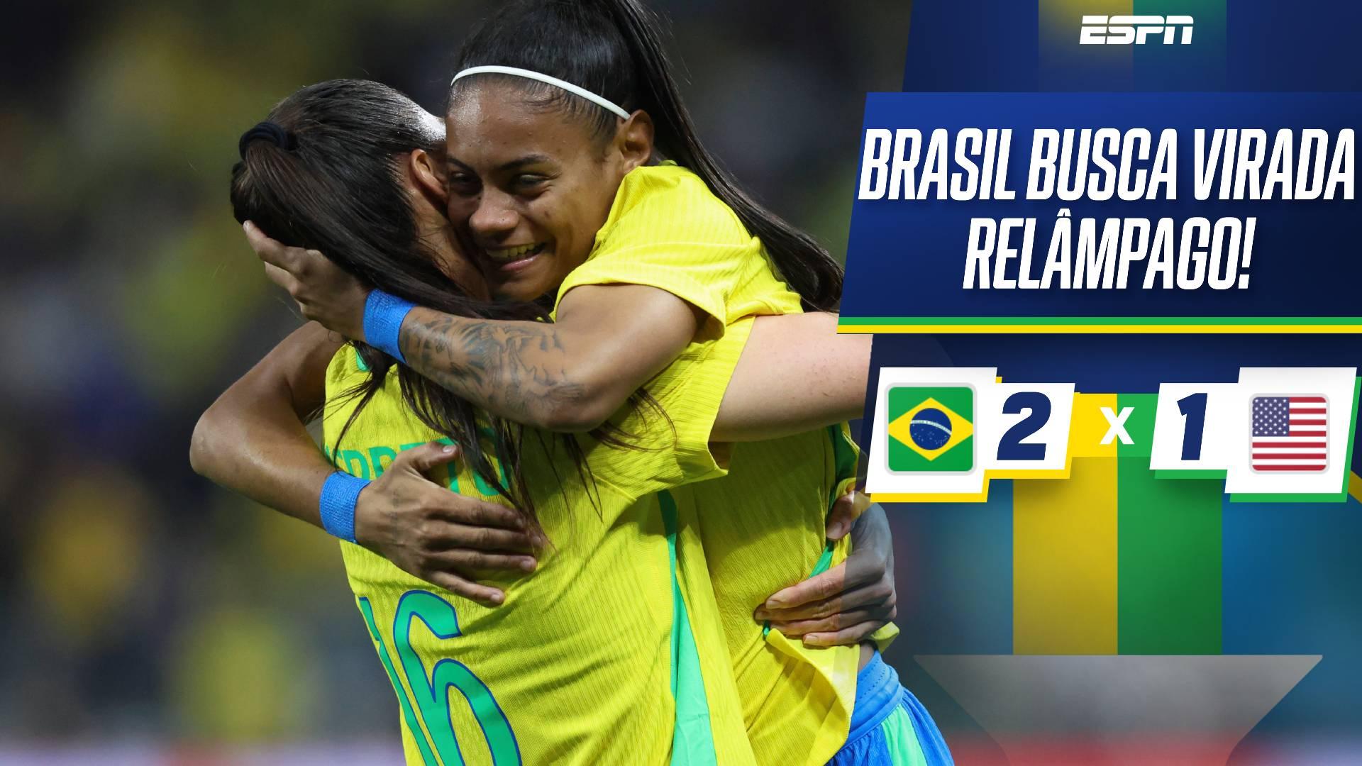 Brasil toma susto com gol no início, mas vira e vence os Estados Unidos em importante teste de olho na Copa do Mundo Feminina