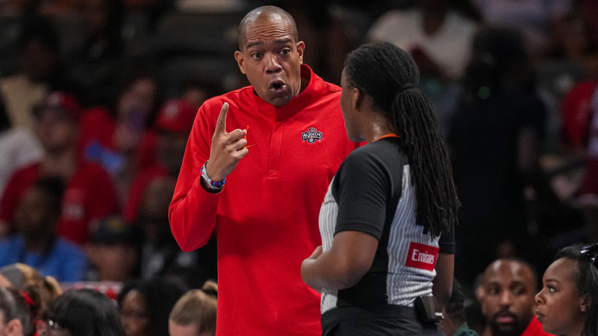 Mystics coach Sydney Johnson escorted off court after heated interaction with officials