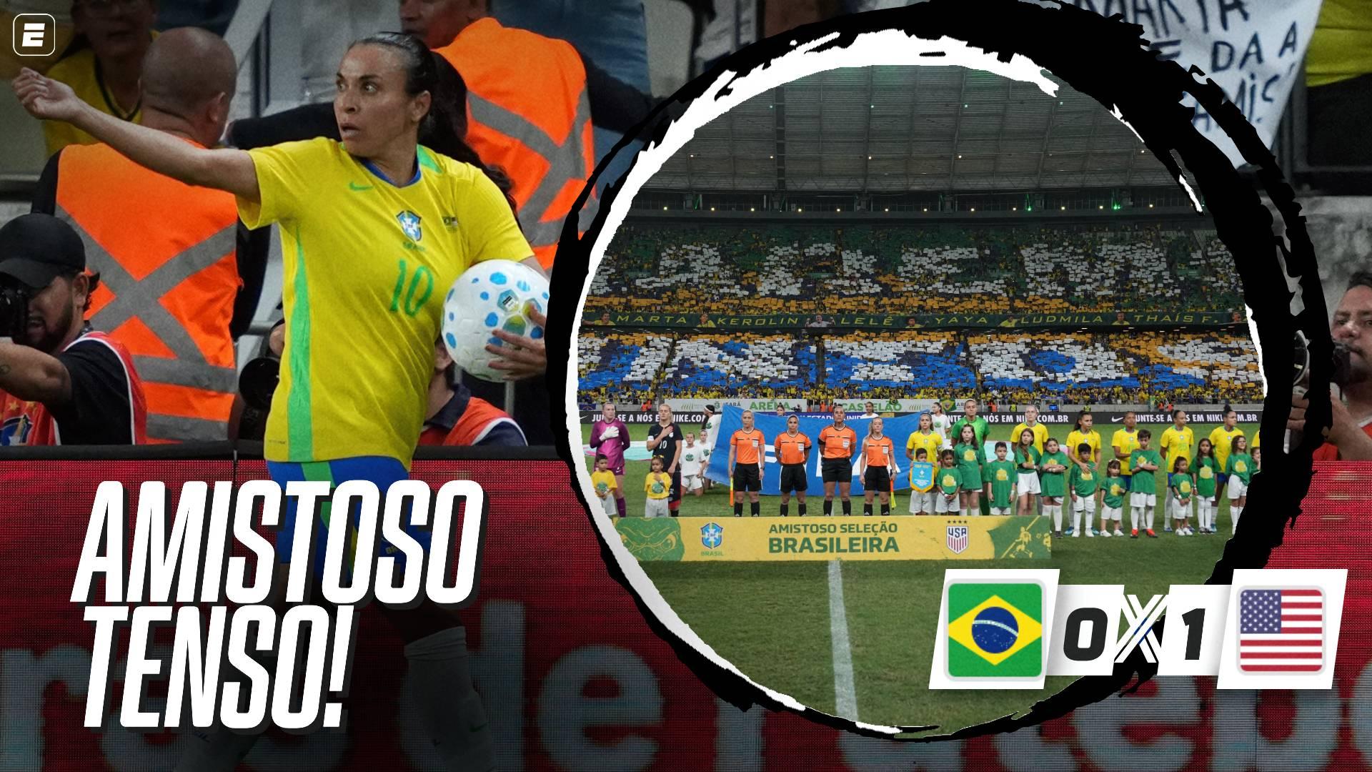 Com Castelão lotado, Marta em campo e 'show de expulsões', Brasil perde para os Estados Unidos no feminino; VEJA como foi