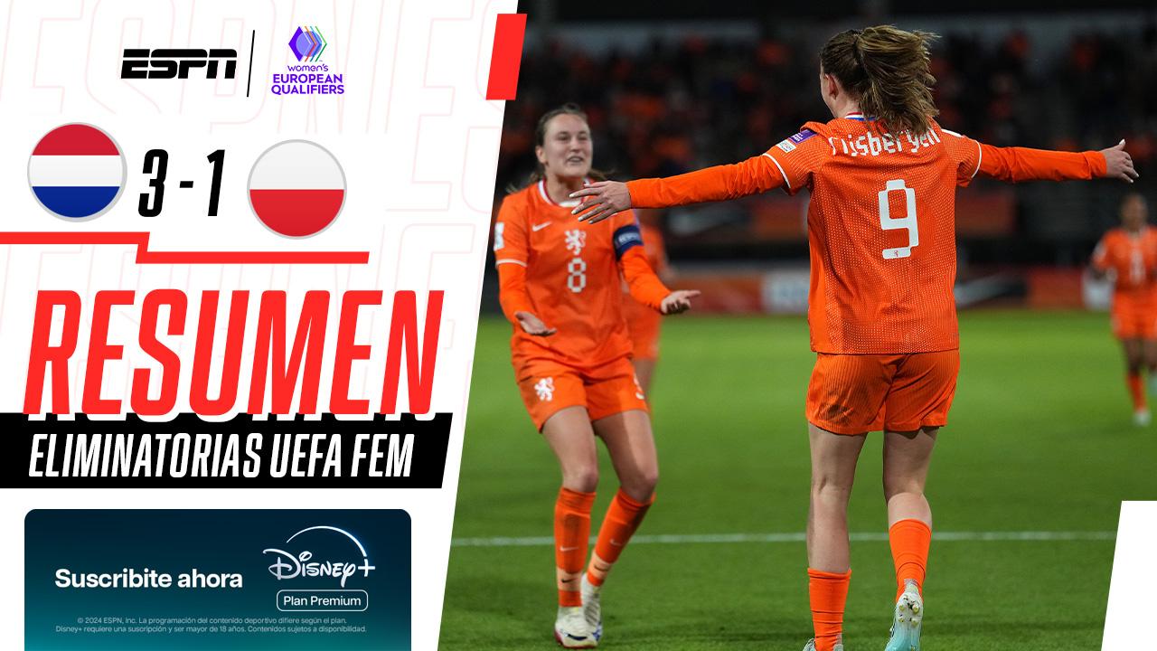 Países Bajos venció a Polonia en el cierre de la fase liga de las eliminatorias para la Copa Mundial Femenina