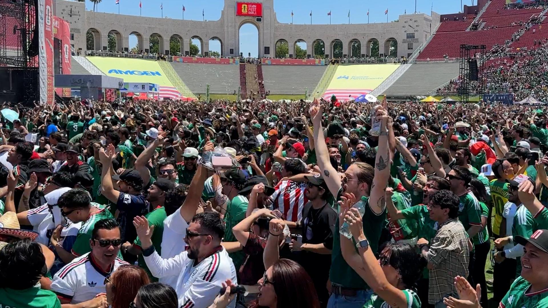 Mexico fans celebrate opening goal of the 2026 FIFA World Cup