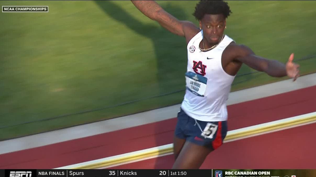 Auburn's Ja'Kobe Tharp breaks 110-meter hurdles world record in Eugene