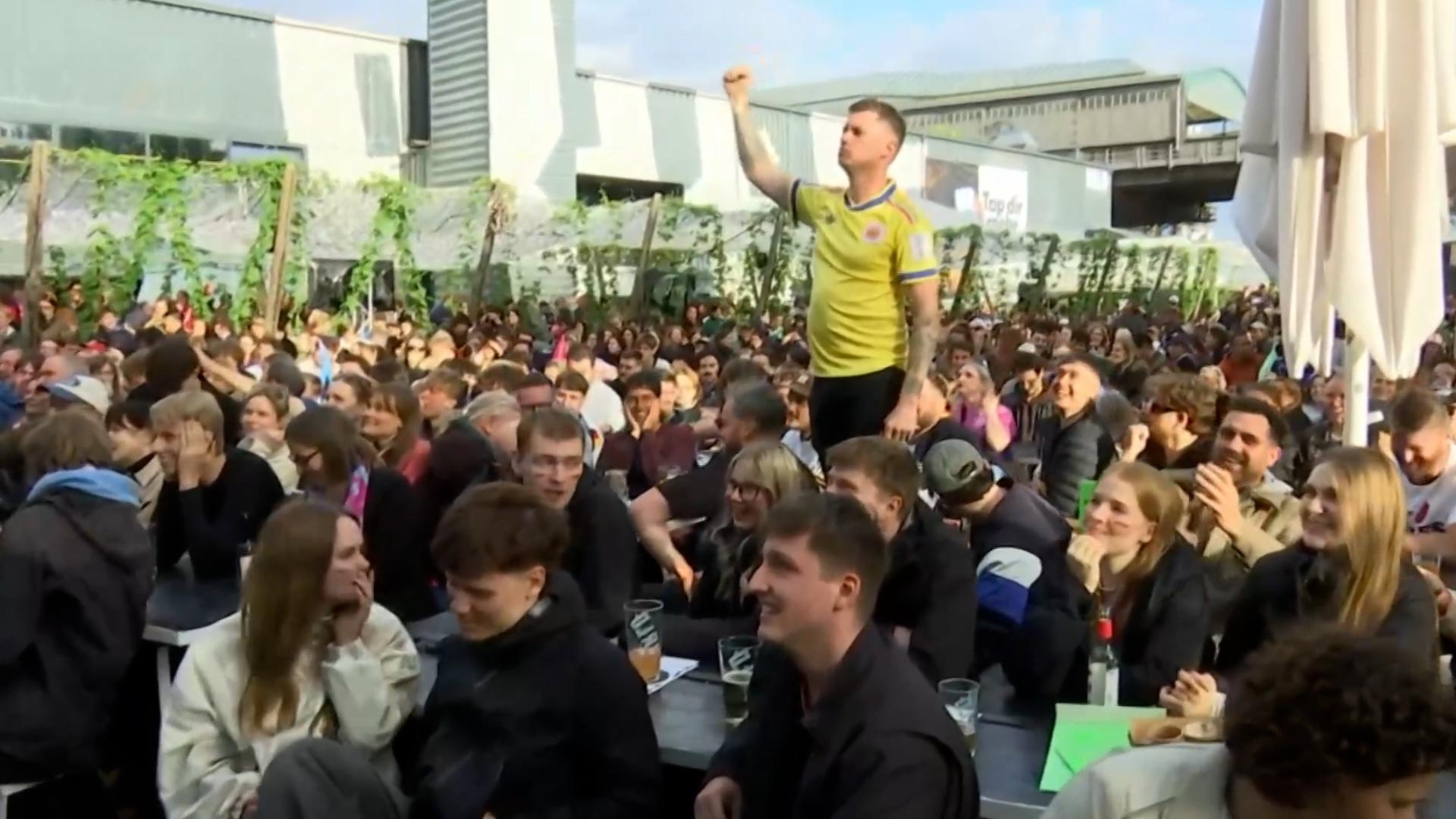 Lone Curaçao supporter in Berlin celebrates goal vs. Germany