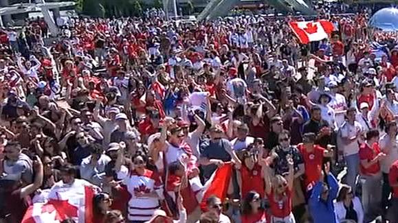 Vancouver celebrates as Canada goes 3-0 up