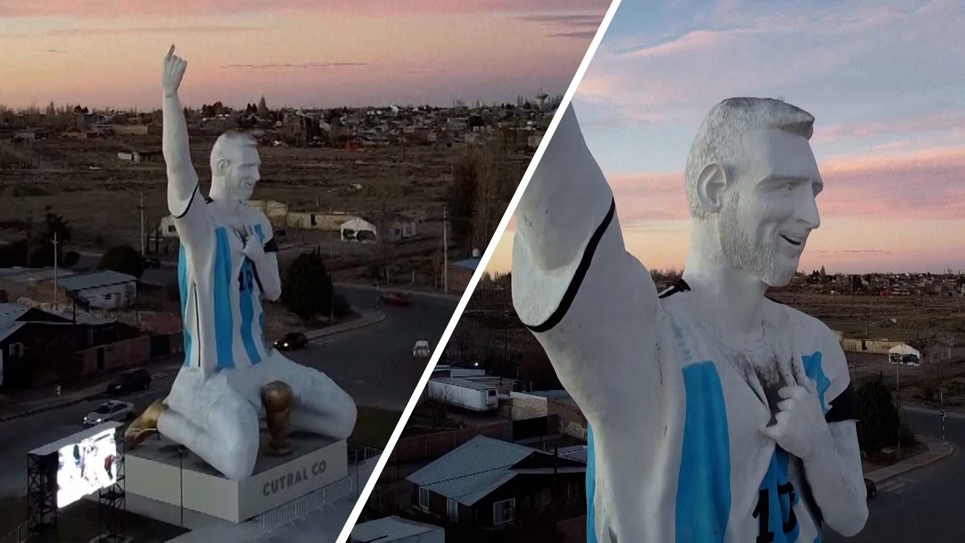 Giant 85-foot-tall Messi statue revealed in Patagonia