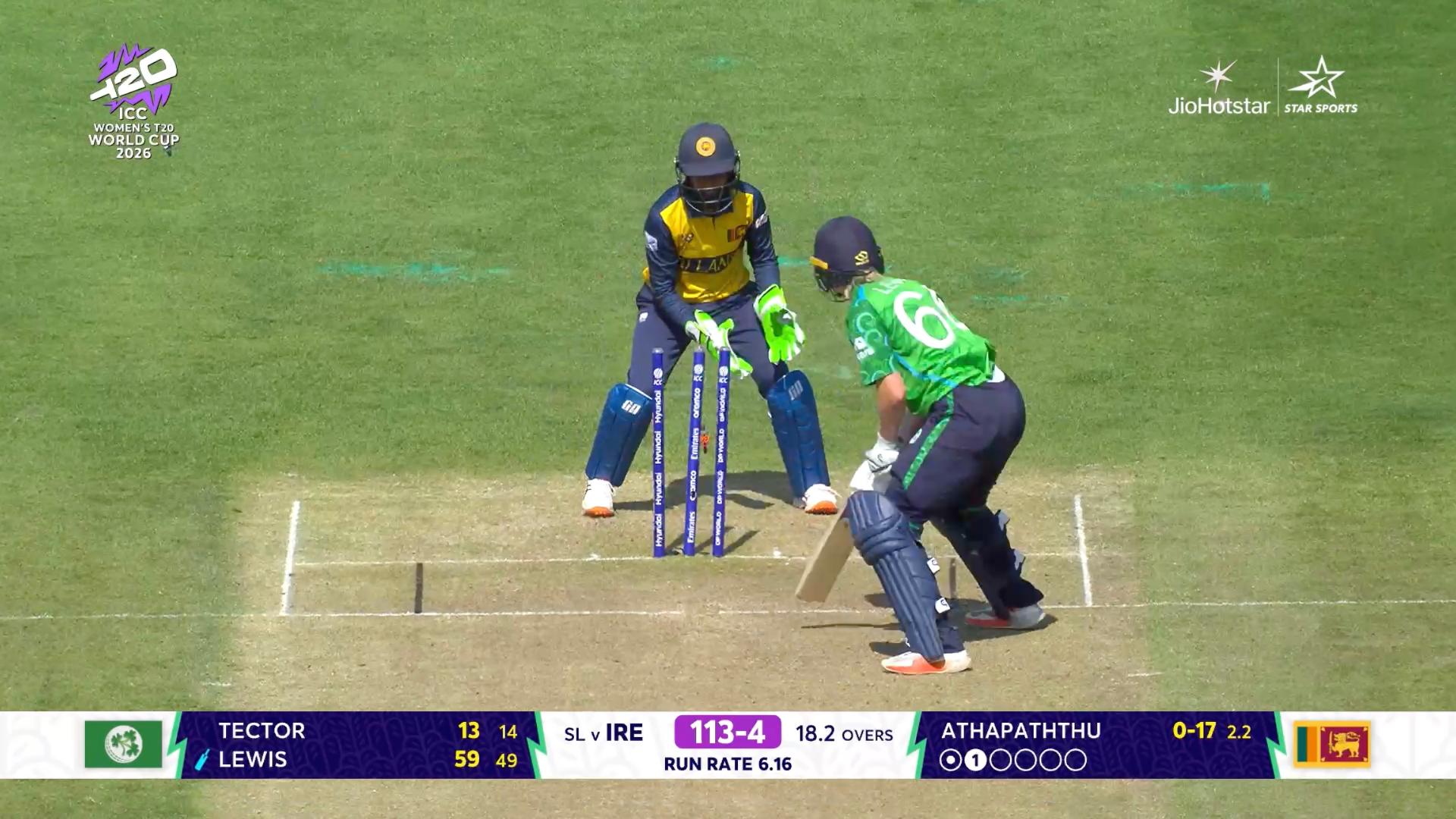 Womens World Cup - Ire vs SL - Watch - Gaby Lewis is bowled by Chamari Athapaththu