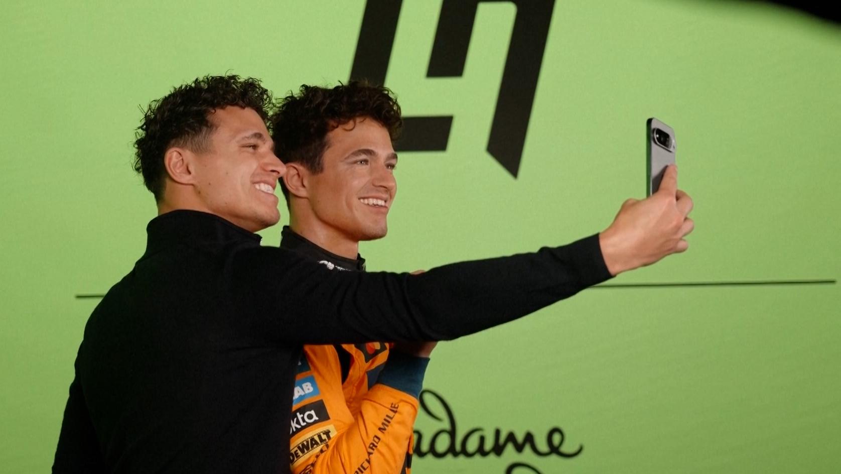'It creeps me out!' - Lando Norris meets himself at Madame Tussauds
