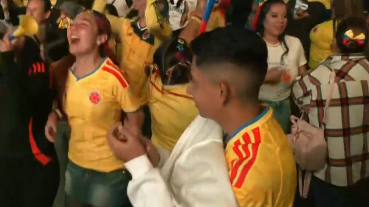 Colombia fans in Bogota celebrate winning Group K over Portugal