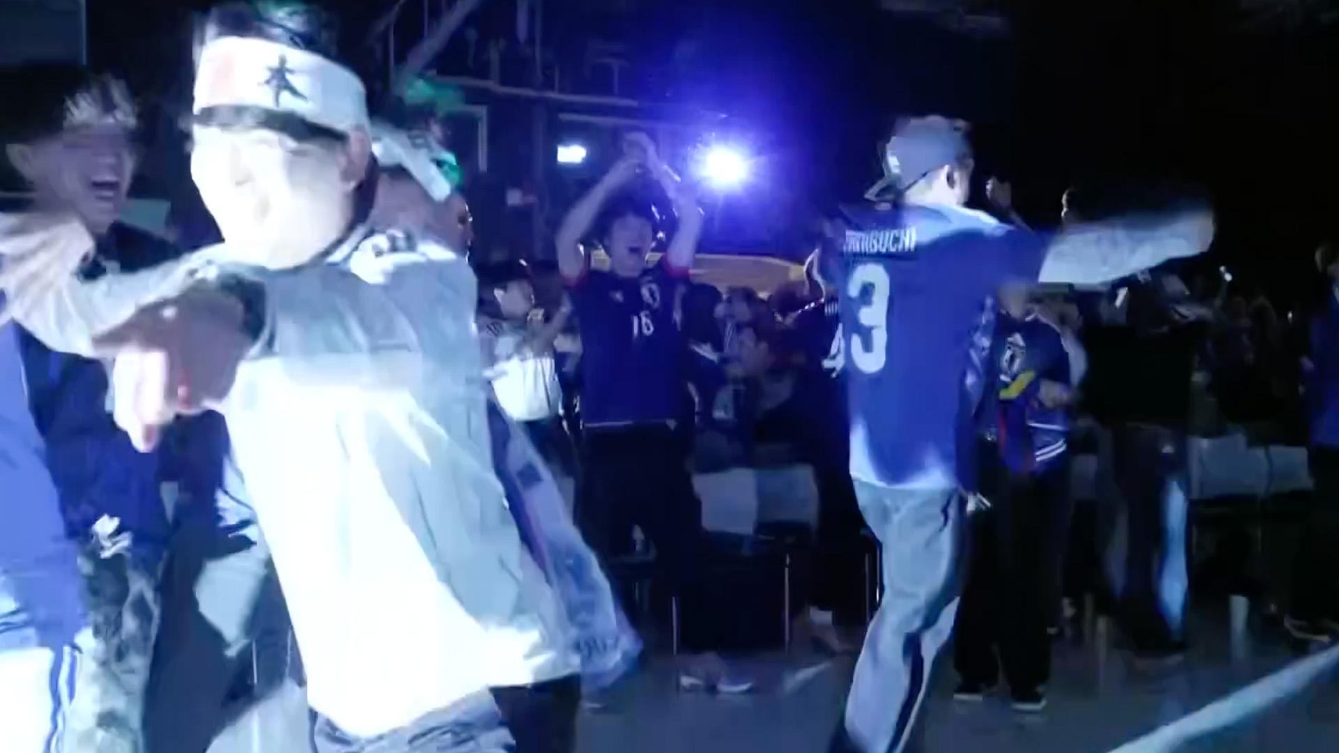 Fans go crazy at 2:30am in Tokyo as Japan take the lead over Brazil