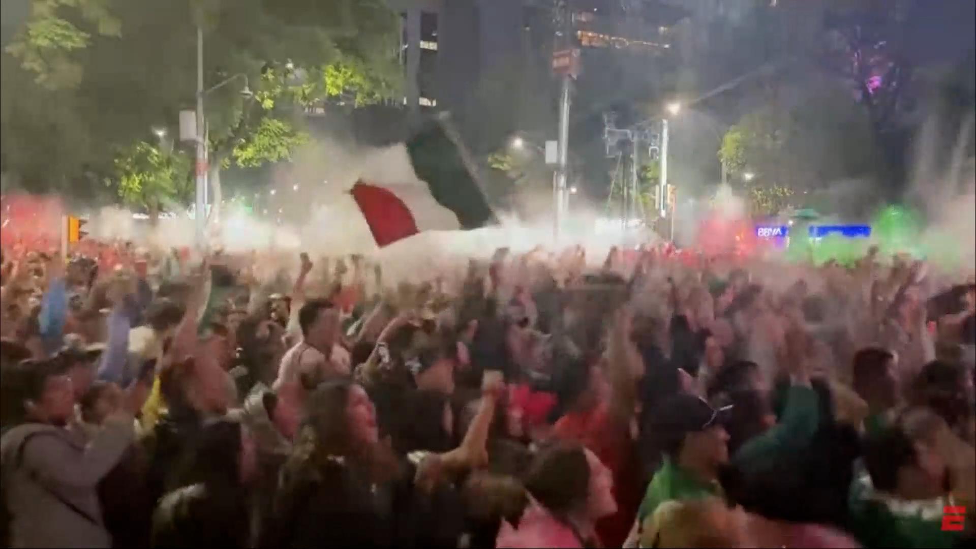 Mexico fans go wild for opening goal vs. Ecuador at the World Cup