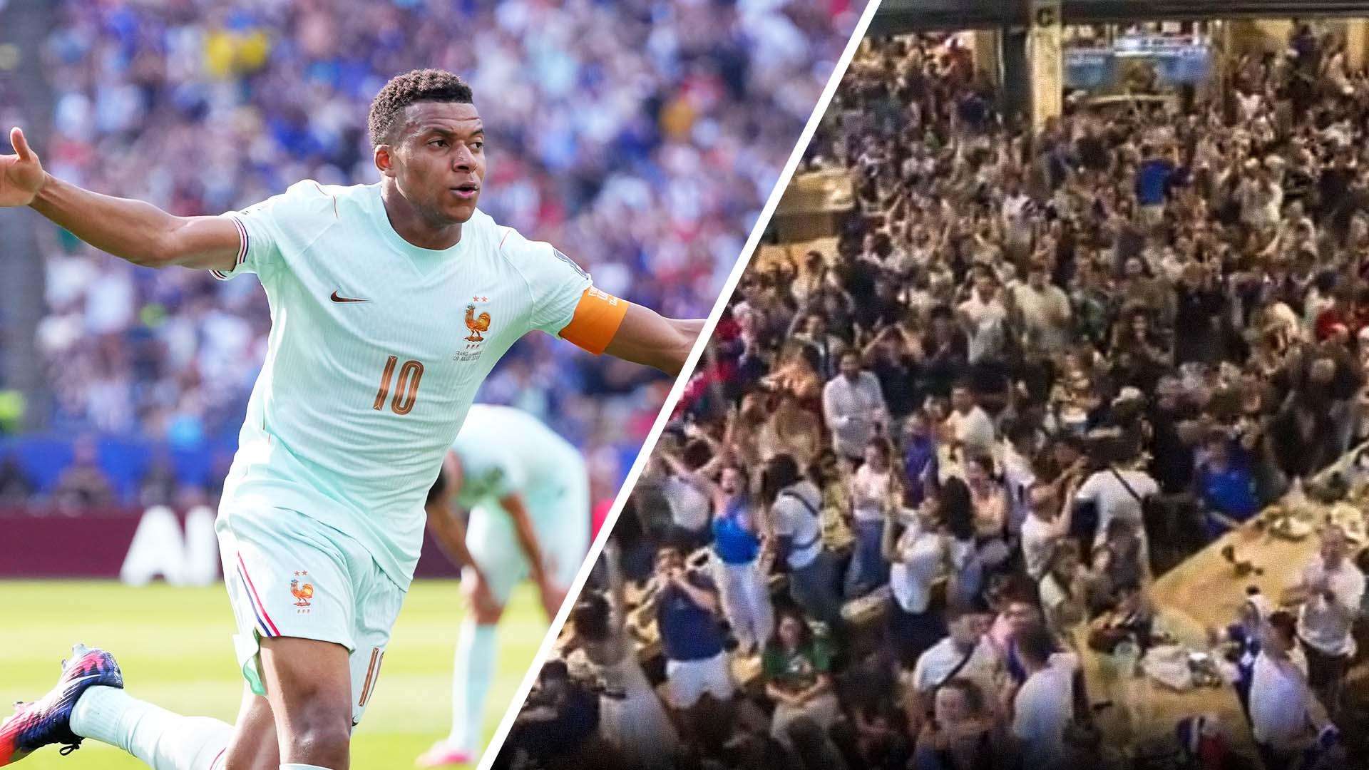 France fans celebrate as Mbappé scores first goal vs. Morocco