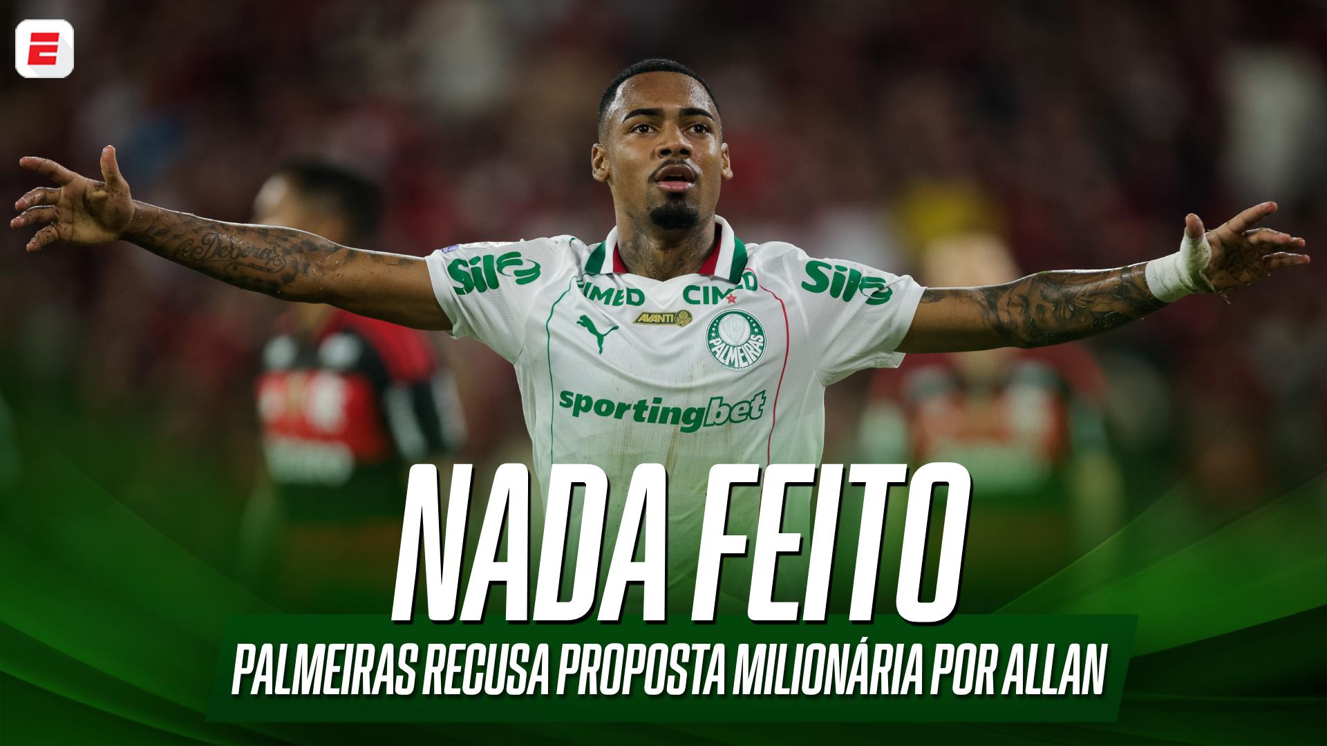 Palmeiras recusa proposta milionária por Allan; VEJA detalhes
