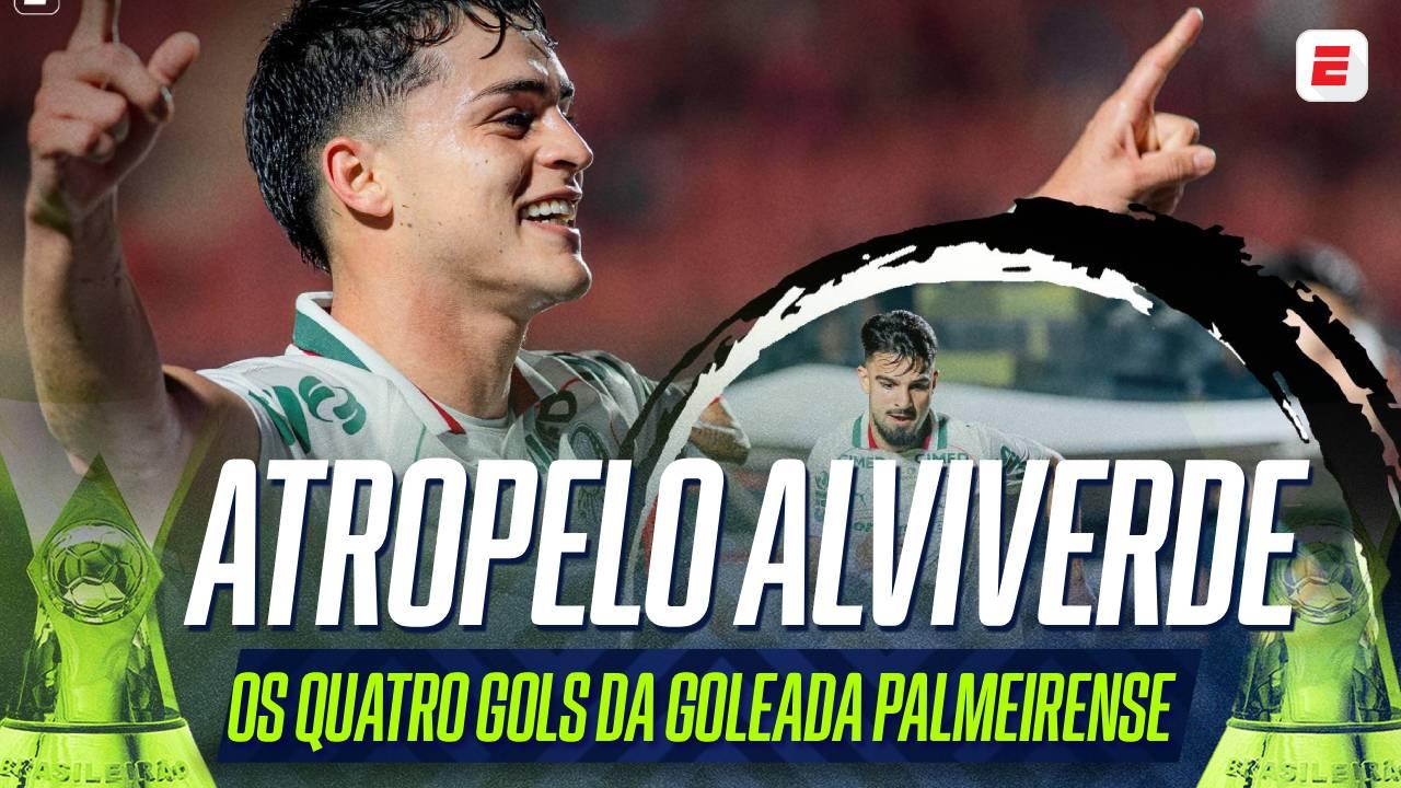 Golaços de Maurício e Sosa e 'ajudinha' da defesa do Vitória: os QUATRO gols da goleada do Palmeiras