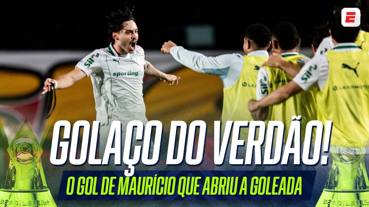 Golaço do Palmeiras! Maurício enche o pé após levar amarelo polêmico e abre caminho para goleada contra o Vitória; VEJA